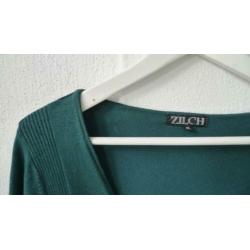 Zilch knoopvestje petrol groen M bamboe vestje cropped'