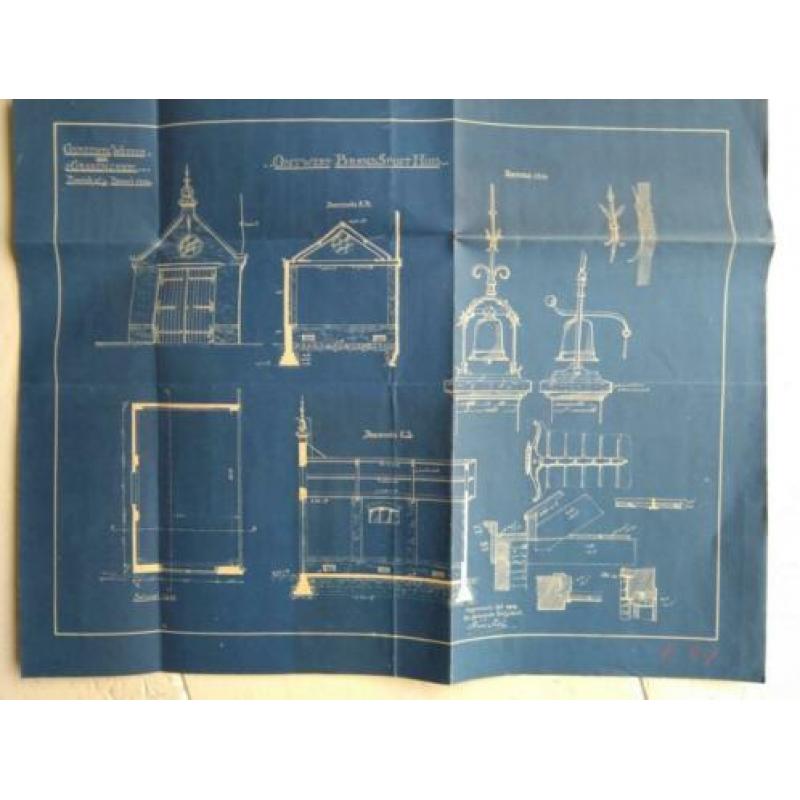 blauwdruk ontwerp brandspuithuis, 1903