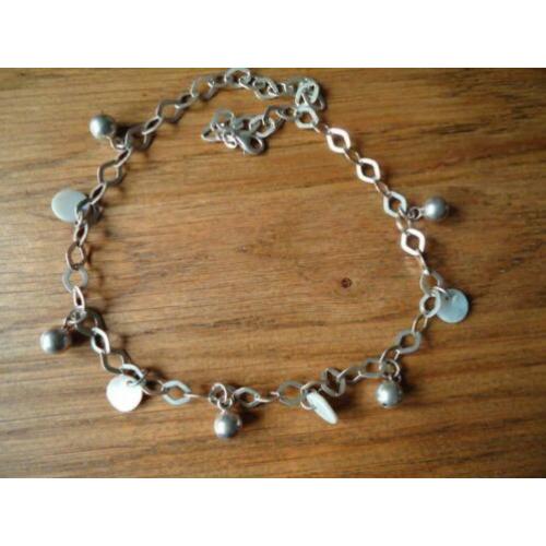 mooie echt zilveren ketting met paarlemoer rondjes 925