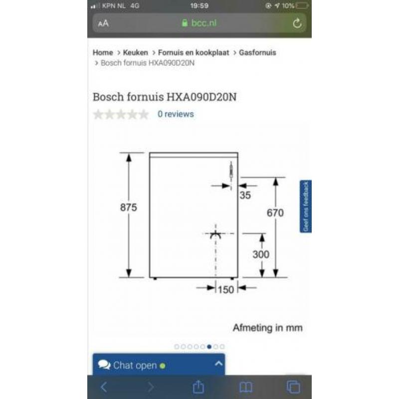 Bosch gasfornuis met oven