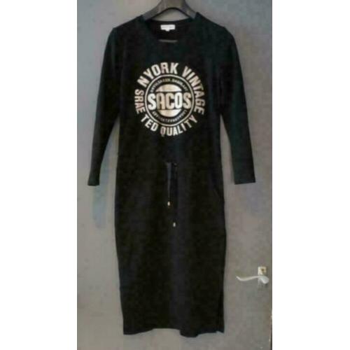 Giorgia zwarte sweat jurk maat S maat M NYORK Vintage print