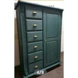 Meidenkast commode ladenkast wandkast grenen hout zie foto's