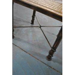 Bijzettafel, tafel, riet, metaal
