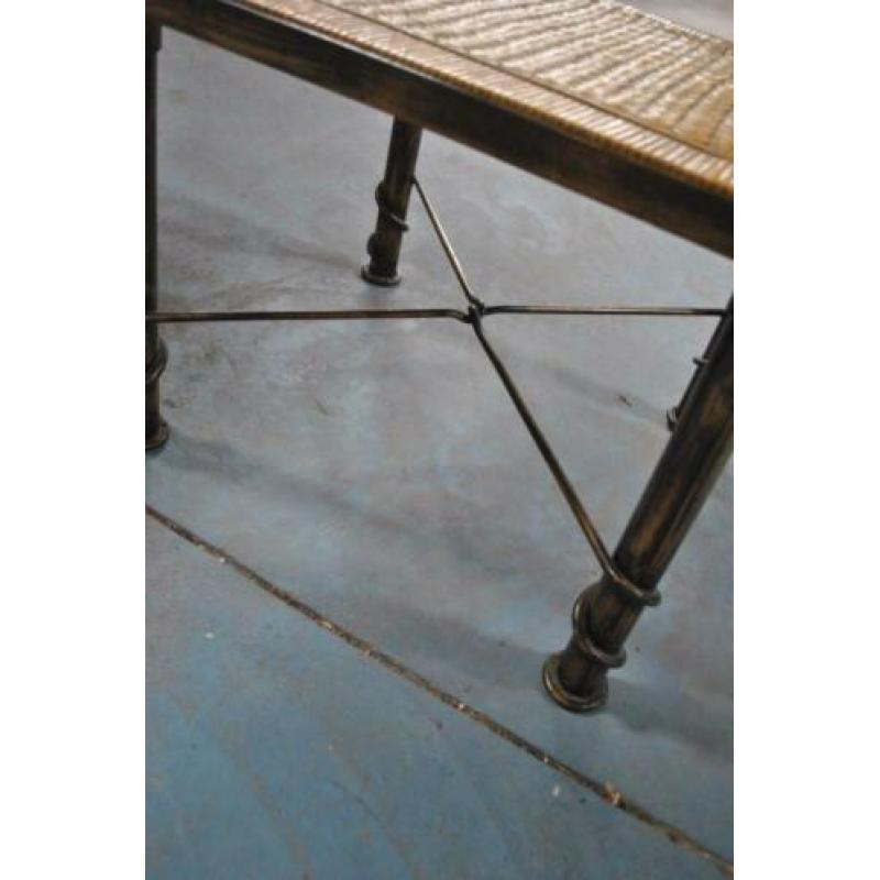 Bijzettafel, tafel, riet, metaal