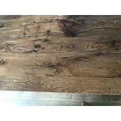 Eettafel 12 personen (massief hout eiken blad) nwpr €1500,-