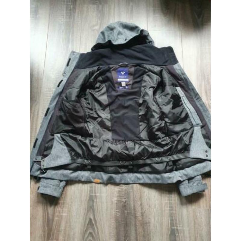 Grijze winterjas Roxy met bont cappuchon