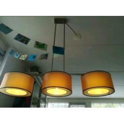 RVS hanglamp 3 kappen, dimbaar