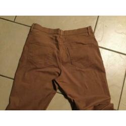 Dames stretch broek bruin. Maat 40