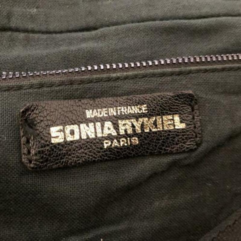 Sonia Rykiel designer vintage tas zwart leer