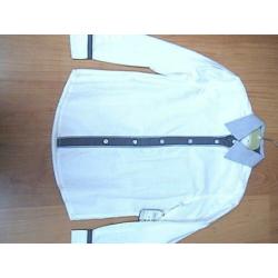 C&A mooi NIEUW wit overhemd / hemd afgezet met blauw 134 140