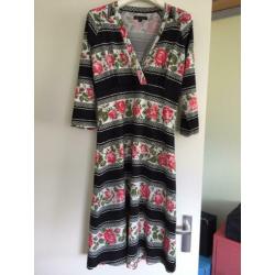ZGAN King Louie jurk mt M 38 zwart wit rozen retro Alijn