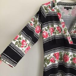 ZGAN King Louie jurk mt M 38 zwart wit rozen retro Alijn