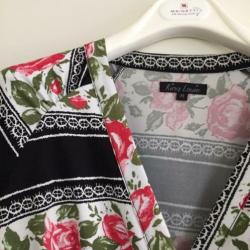 ZGAN King Louie jurk mt M 38 zwart wit rozen retro Alijn