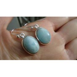 925 zilver / zilveren oorbellen met larimar - Vanoli