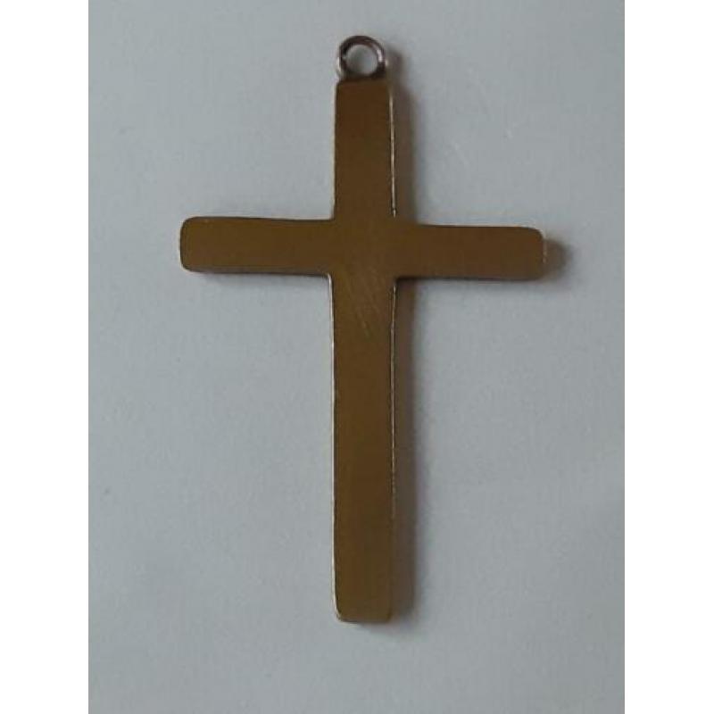 vintage kruisje hanger gemerkt 9 carat back and front