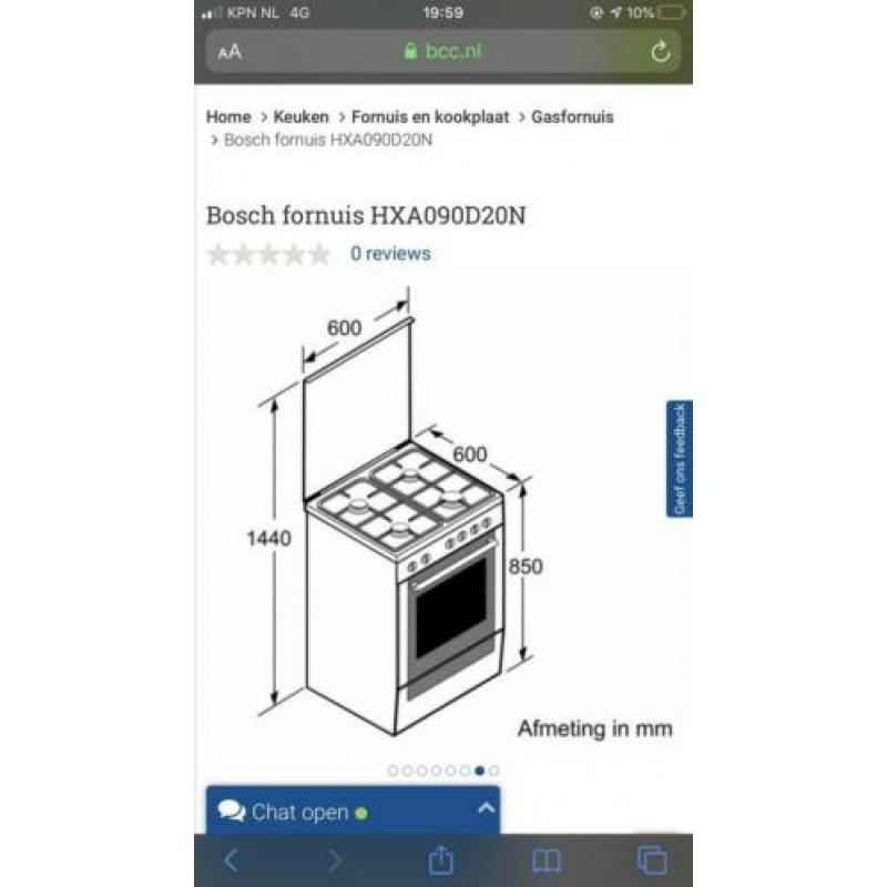 Bosch gasfornuis met oven