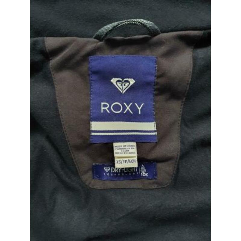 Grijze winterjas Roxy met bont cappuchon