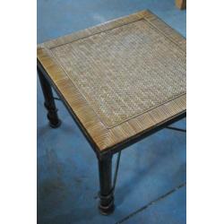 Bijzettafel, tafel, riet, metaal