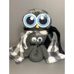 Cadeau Set Handdoeken en Theedoeken uil blauw