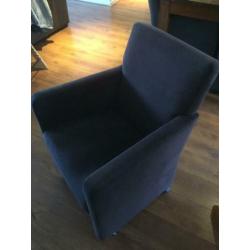 Eettafelstoelen 6 stuks met wieltjes