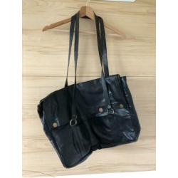 Sonia Rykiel designer vintage tas zwart leer