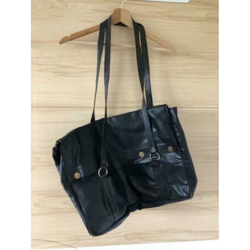 Sonia Rykiel designer vintage tas zwart leer