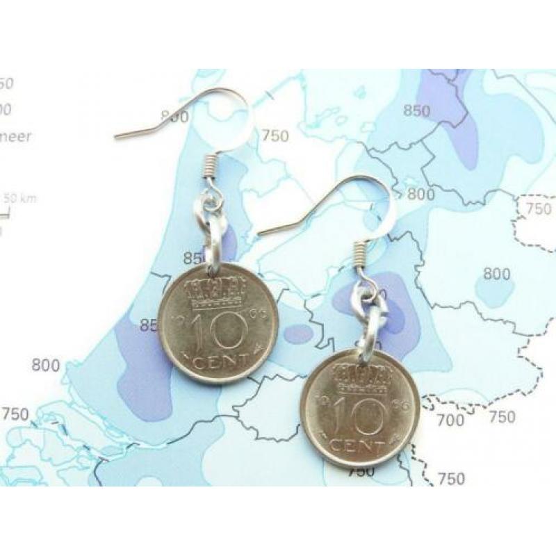 Oorbellen dubbeltje 1957 - 1958 - 1960 - 1961 - 1962 - 1963