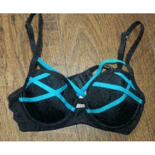 SAPPH zwart/turquoise voorgevormde BH mt 70A