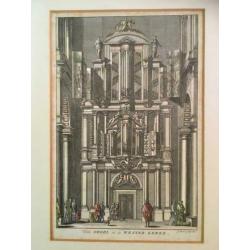 Interieur Westerkerk, twee antieke gravures