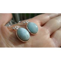 925 zilver / zilveren oorbellen met larimar - Vanoli