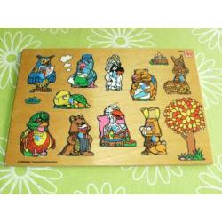 Houten knopjes puzzel Fabeltjeskrant uit 1986