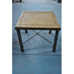 Bijzettafel, tafel, riet, metaal