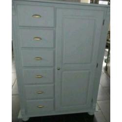 Meidenkast commode ladenkast wandkast grenen hout zie foto's