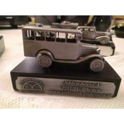 Tinnen oldtimers 6 stuks