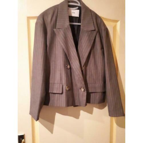 Beige cropped blazer van de stradivarius maat s