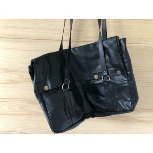 Sonia Rykiel designer vintage tas zwart leer