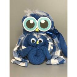 Cadeau Set Handdoeken en Theedoeken uil blauw