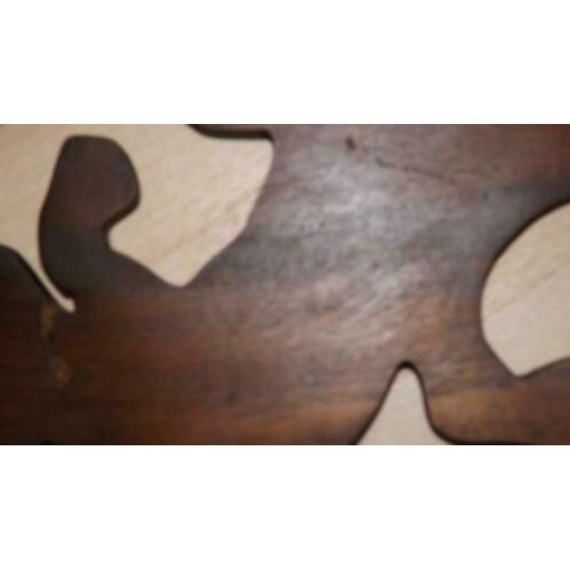 Gekko van hout 30 cm leuk voor dotting tool of verf