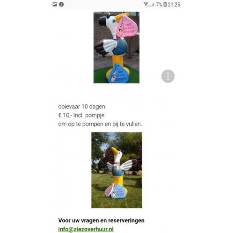 Opblaasbare baby geboorte opblaasfiguur ooievaar boy girl