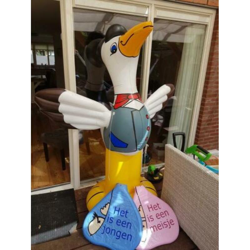 Opblaasbare baby geboorte opblaasfiguur ooievaar boy girl