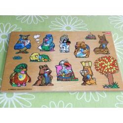 Houten knopjes puzzel Fabeltjeskrant uit 1986