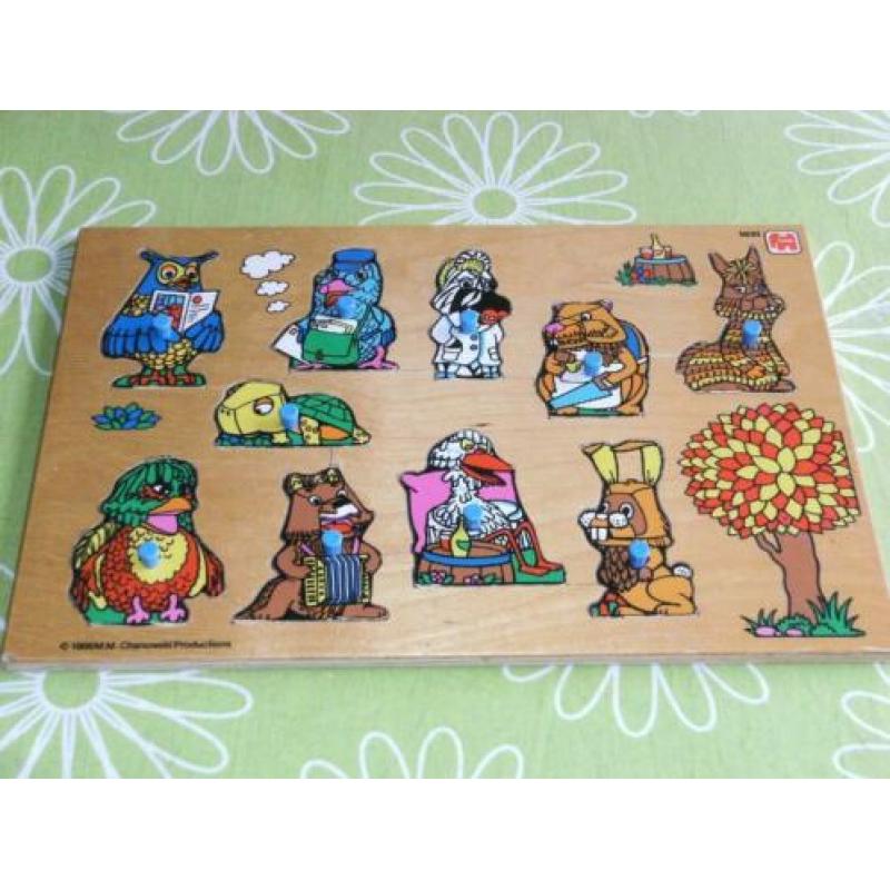 Houten knopjes puzzel Fabeltjeskrant uit 1986