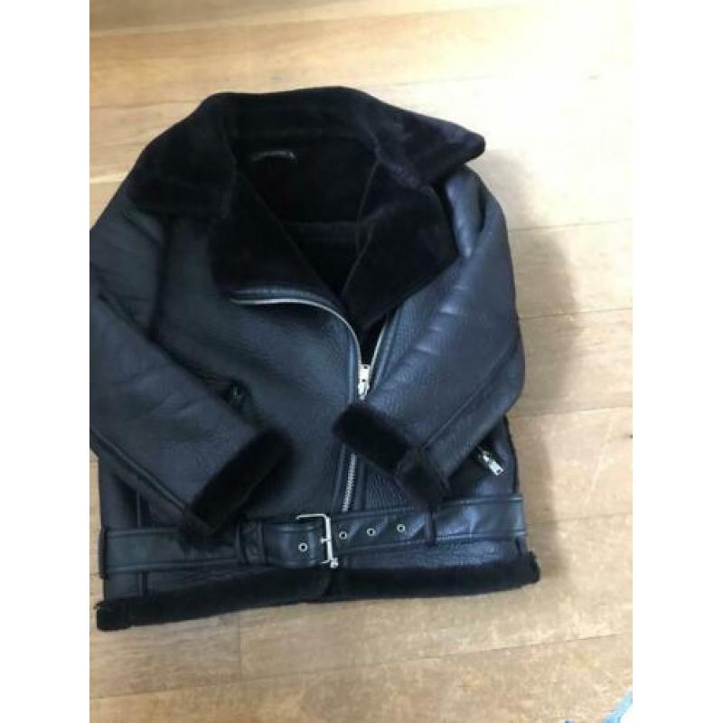 Zara lammy coat / biker jas