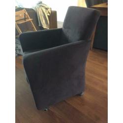 Eettafelstoelen 6 stuks met wieltjes