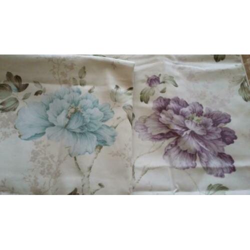 Ashley 2 lappen stof bloem lila/lichtblauw 145 x 116 cm