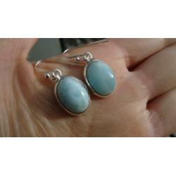925 zilver / zilveren oorbellen met larimar - Vanoli