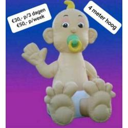 Opblaasbare baby geboorte opblaasfiguur ooievaar boy girl