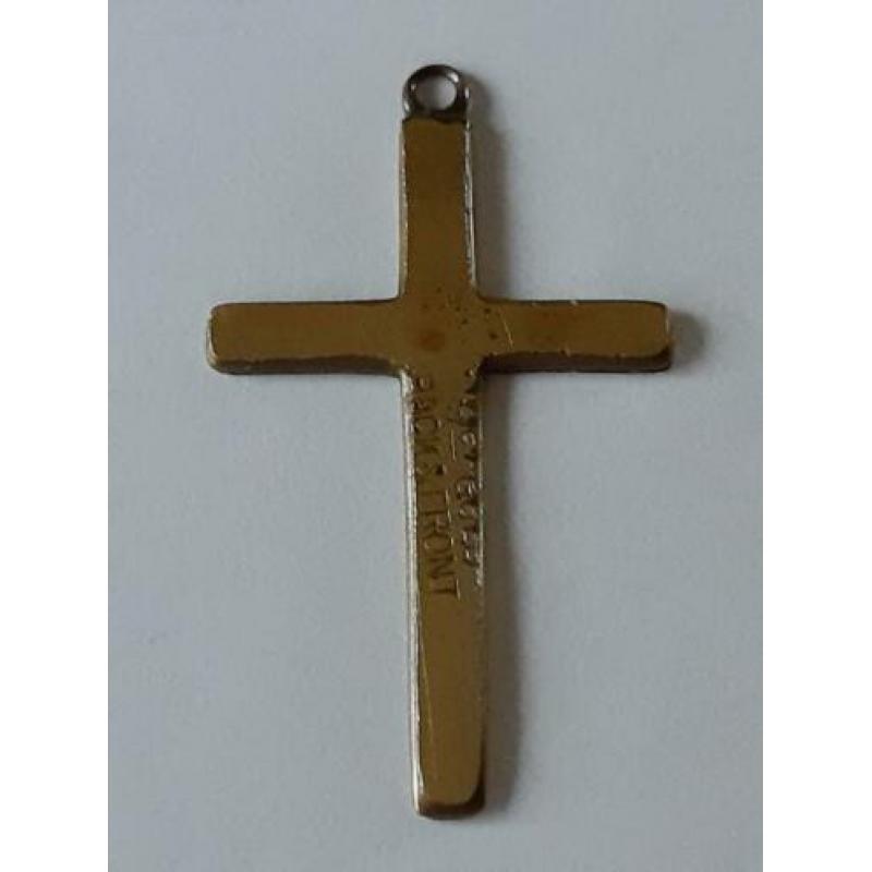 vintage kruisje hanger gemerkt 9 carat back and front