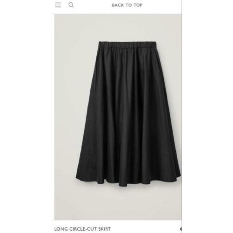 COS zgan midi rok zwart katoen 36 (S/M/38)