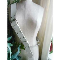 draagriem voor trommel, wit leder